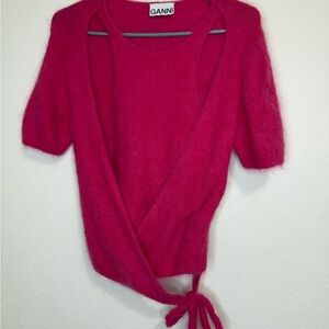 GANNI Cutout alpaca-blend sweater